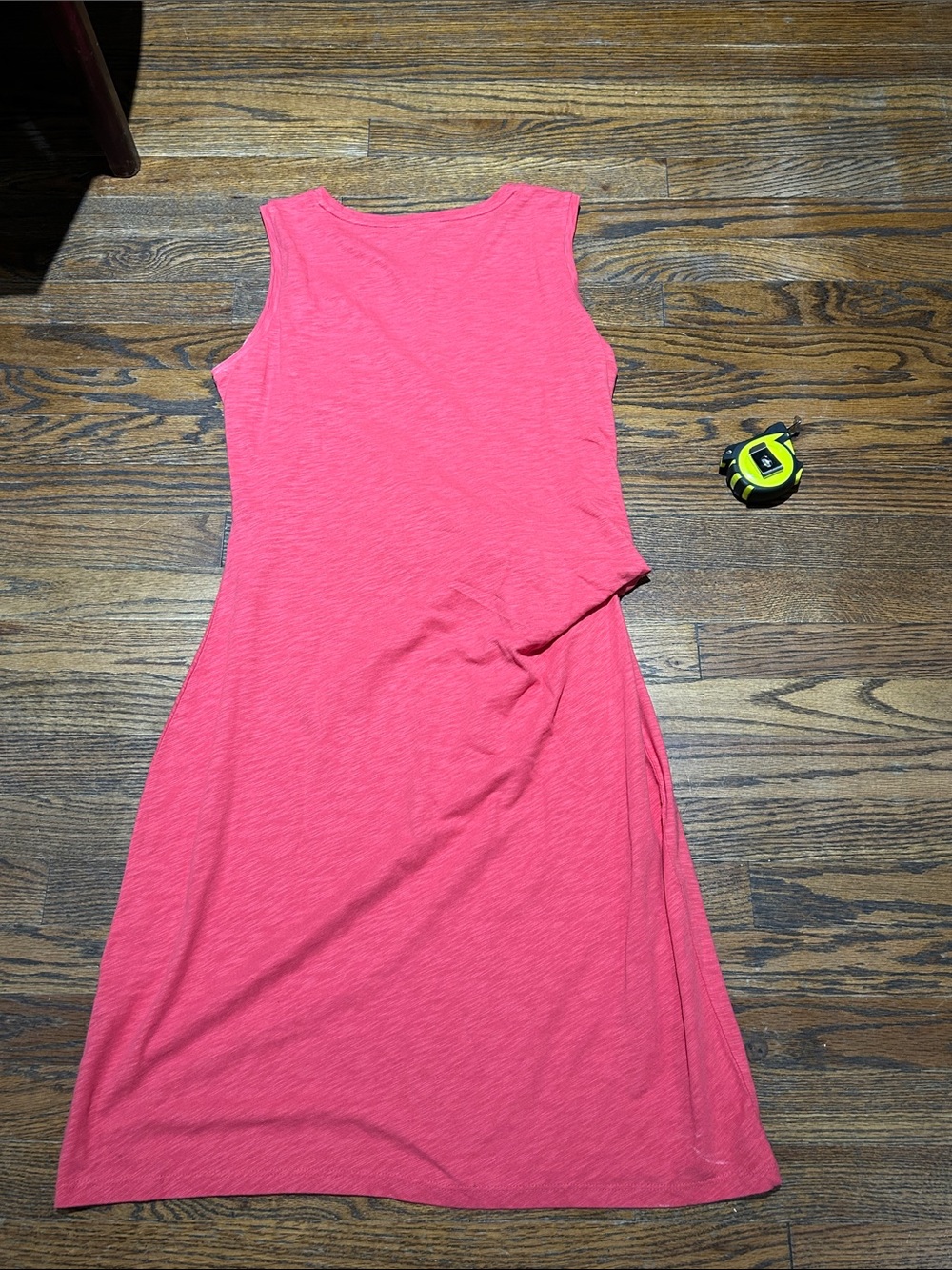 Talbots Coral Pink Sleeveless Midi Dress with Side Knot - Picture 6 of 6